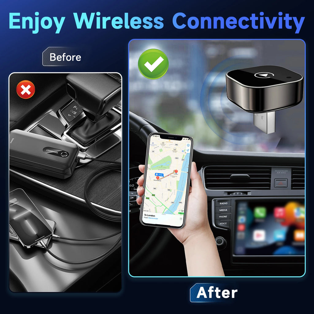 DriveLink™ Wireless CarPlay Adapter – Convert Wired to Wireless in Seconds