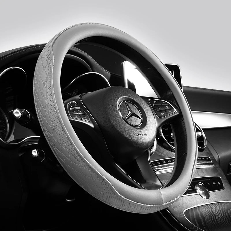 ApexGrip™ Performance Leather Steering Wheel Cover – 15” Universal Fit