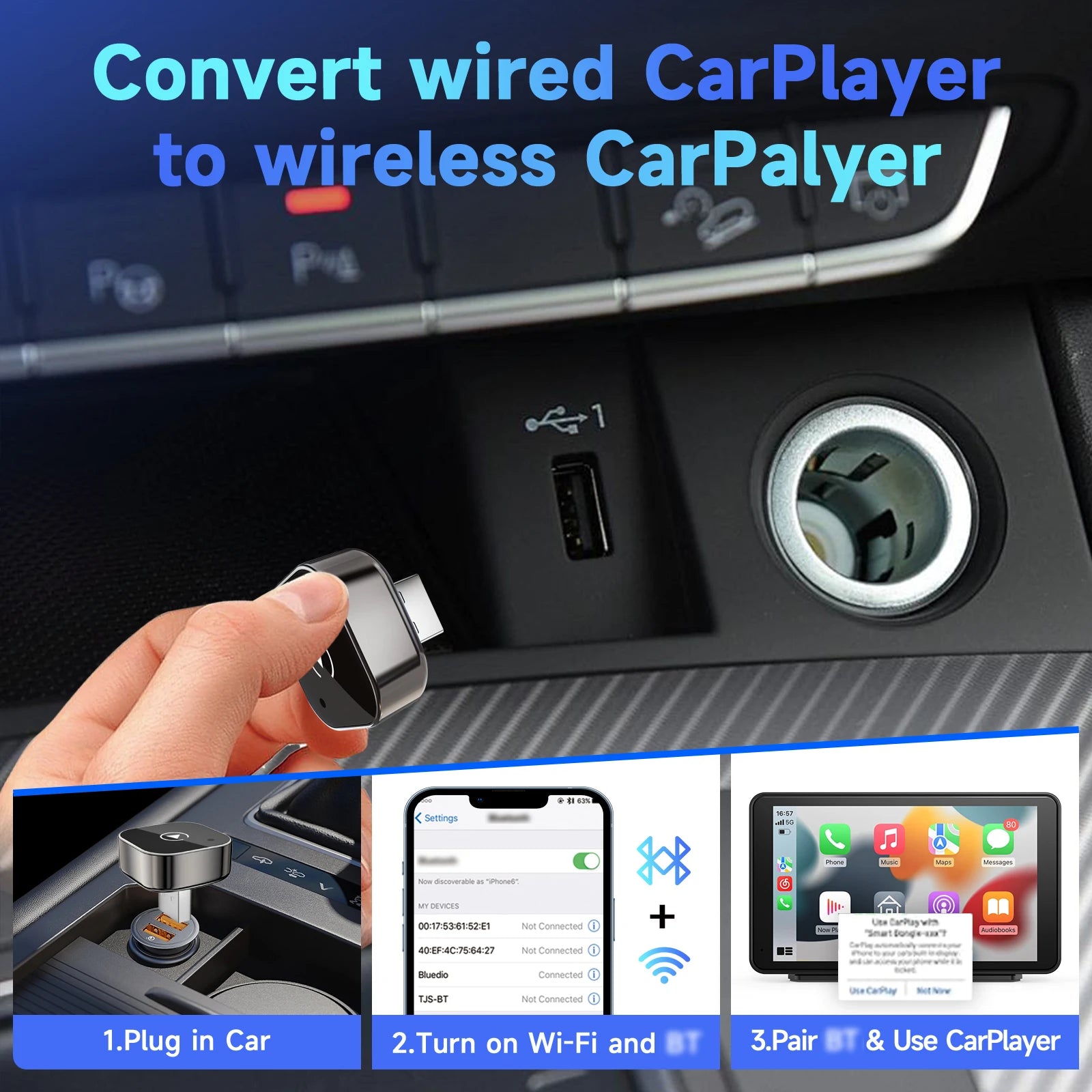 DriveLink™ Wireless CarPlay Adapter – Convert Wired to Wireless in Seconds