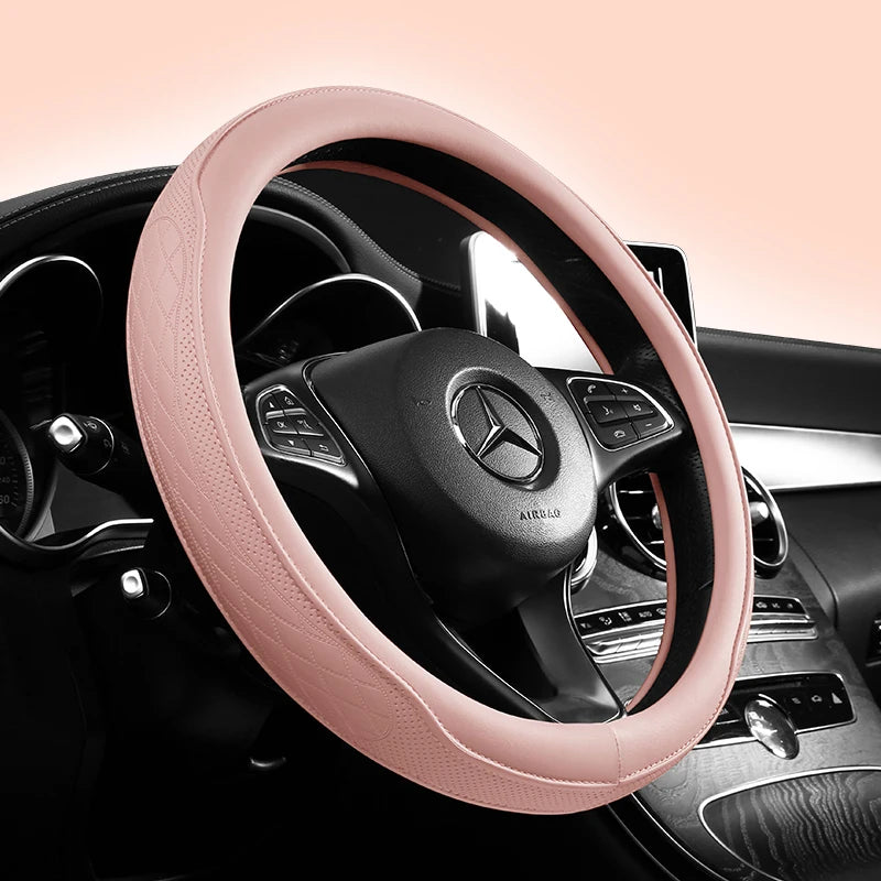 ApexGrip™ Performance Leather Steering Wheel Cover – 15” Universal Fit