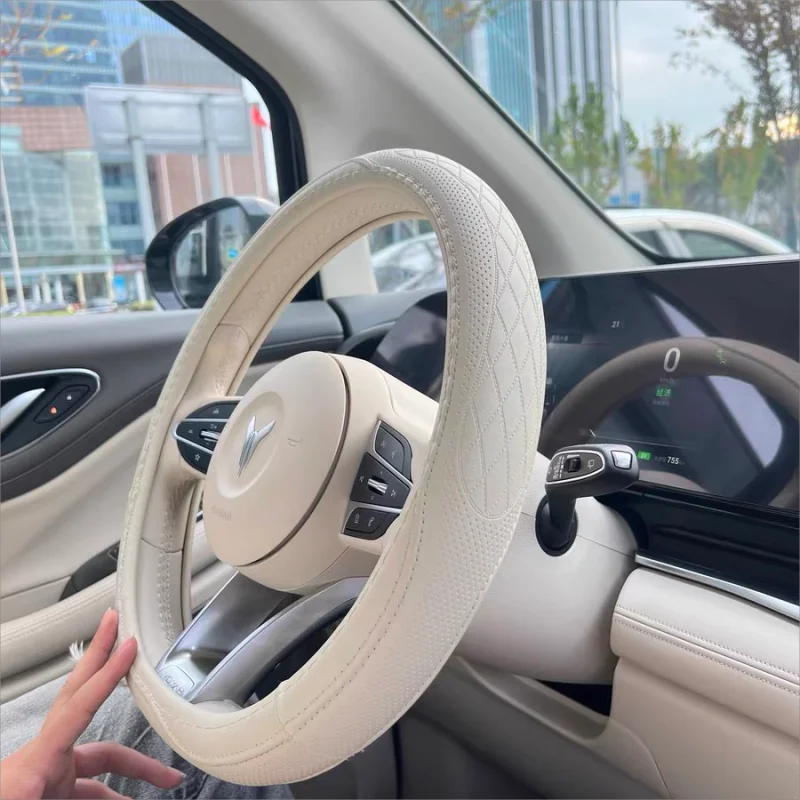 ApexGrip™ Performance Leather Steering Wheel Cover – 15” Universal Fit