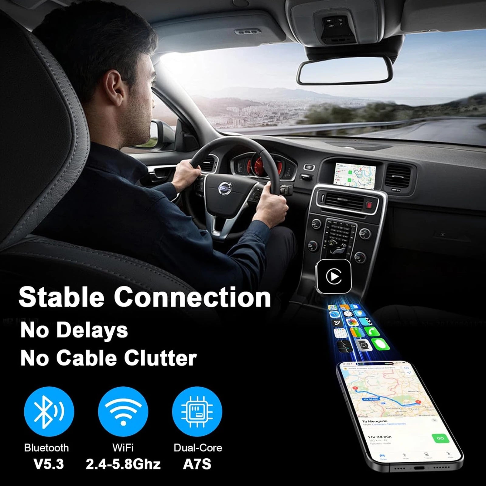 DriveLink™ Wireless CarPlay Adapter – Convert Wired to Wireless in Seconds
